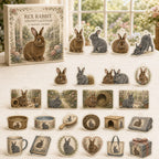 Rex Rabbit advent calendar box and 24 themed flat printed acrylic charms
