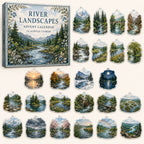 River Landscapes advent calendar box and24 printed acrylic landscape charms