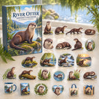 River Otter advent calendar box with 24 themed flat printed acrylic charms