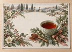Rooibos Holiday Tea Placemat with flat printed dimensional tea artwork