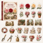 Rose advent calendar box and 24 floral printed acrylic charms