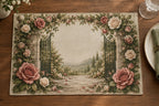 Rose Secret Gate Placemat with printed dimensional artwork