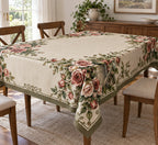 Rose Vintage Watering Can Tablecloth with printed dimensional artwork