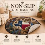 Poinsettia Blossom Round Mat Rug - Nature Design | Serene Home Decor