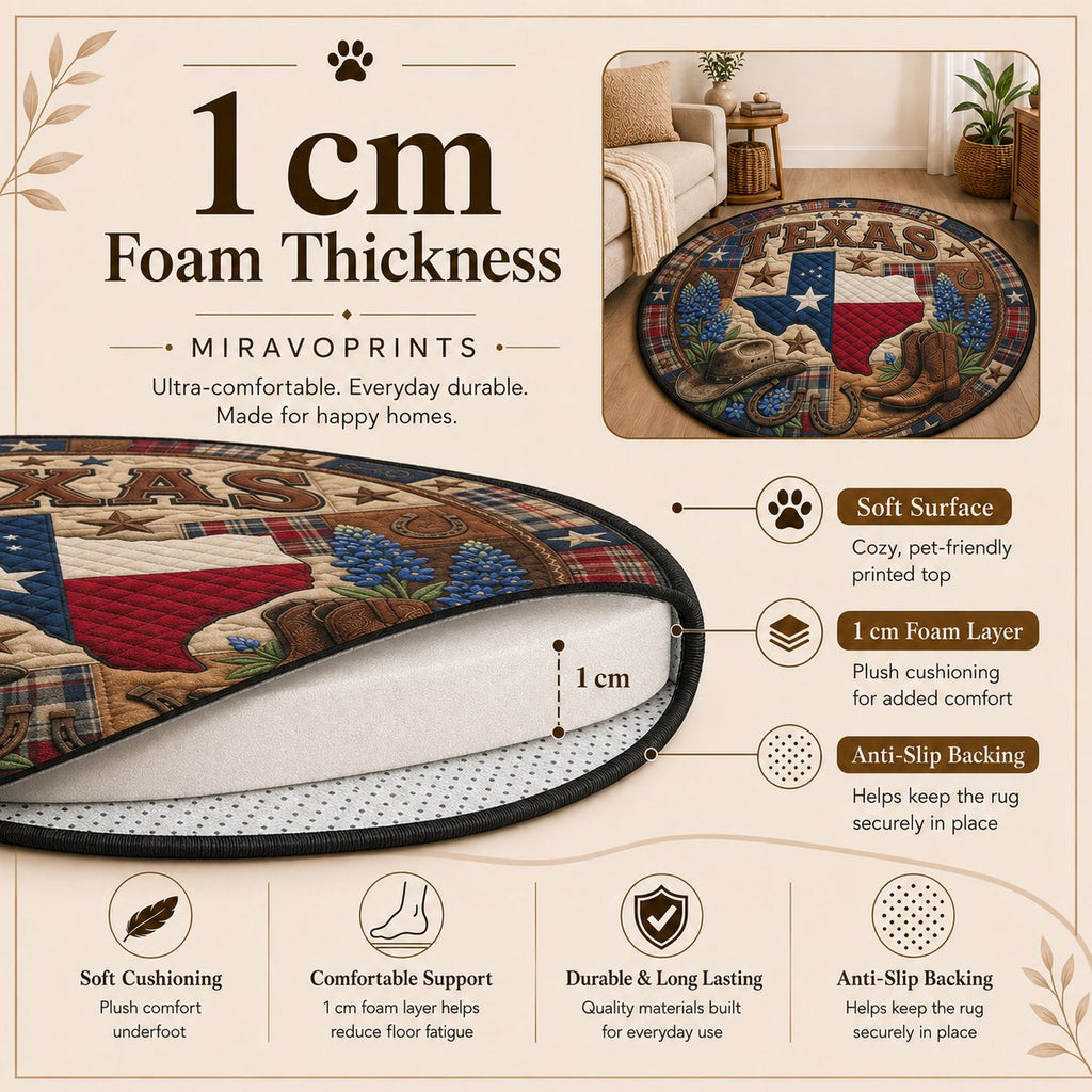 Autumn Cat Cuddling Round Mat Rug - Non-Slip Washable Round Area Rug for Bedroom & Living Room