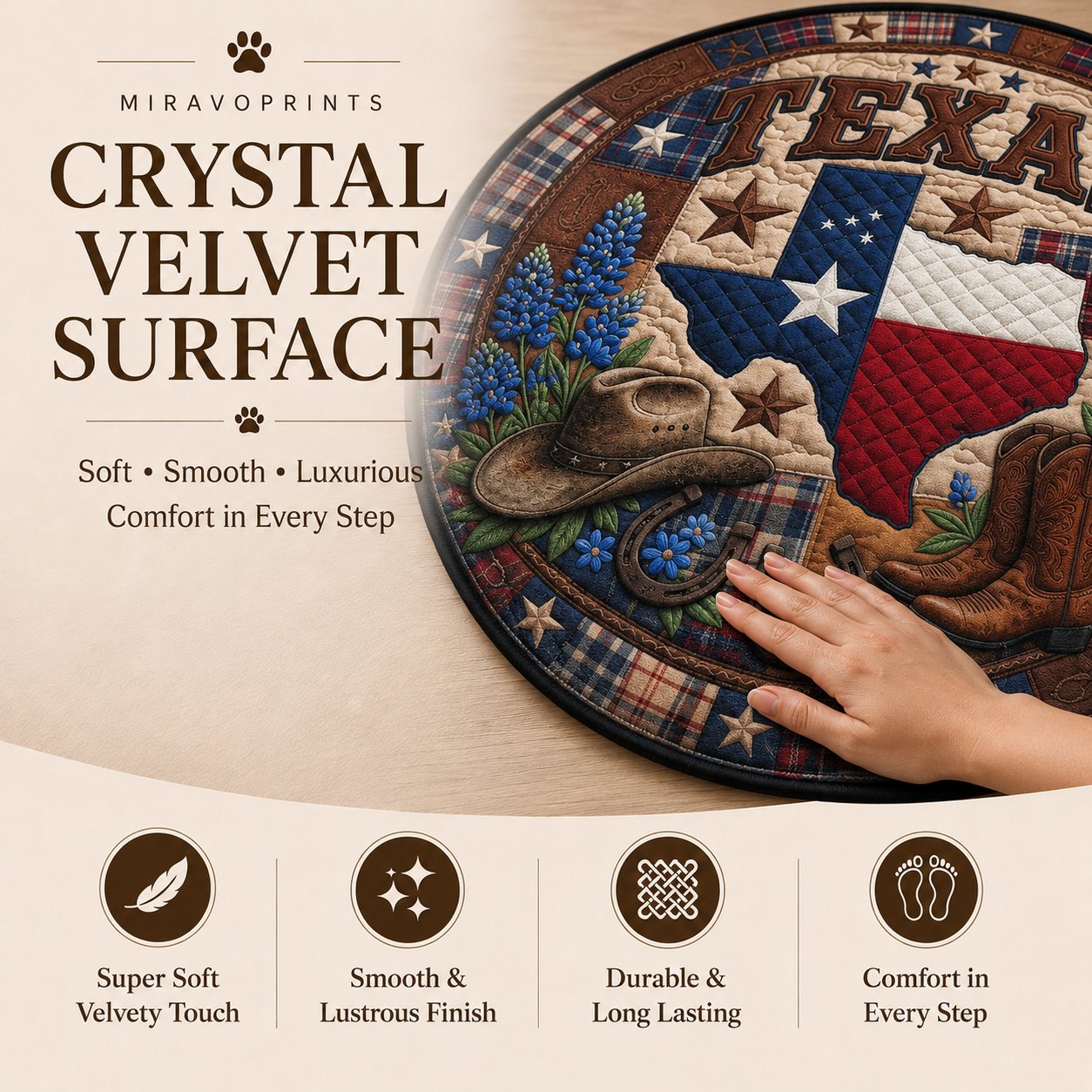 Bulldog Dreamer Round Mat Rug - Non-Slip Washable Round Area Rug for Bedroom & Living Room