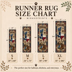 MiravoPrints runner rug product information, reference card 3; example artwork may differ