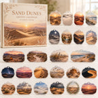 Sand Dunes advent calendar box and 24 printed acrylic landscape charms