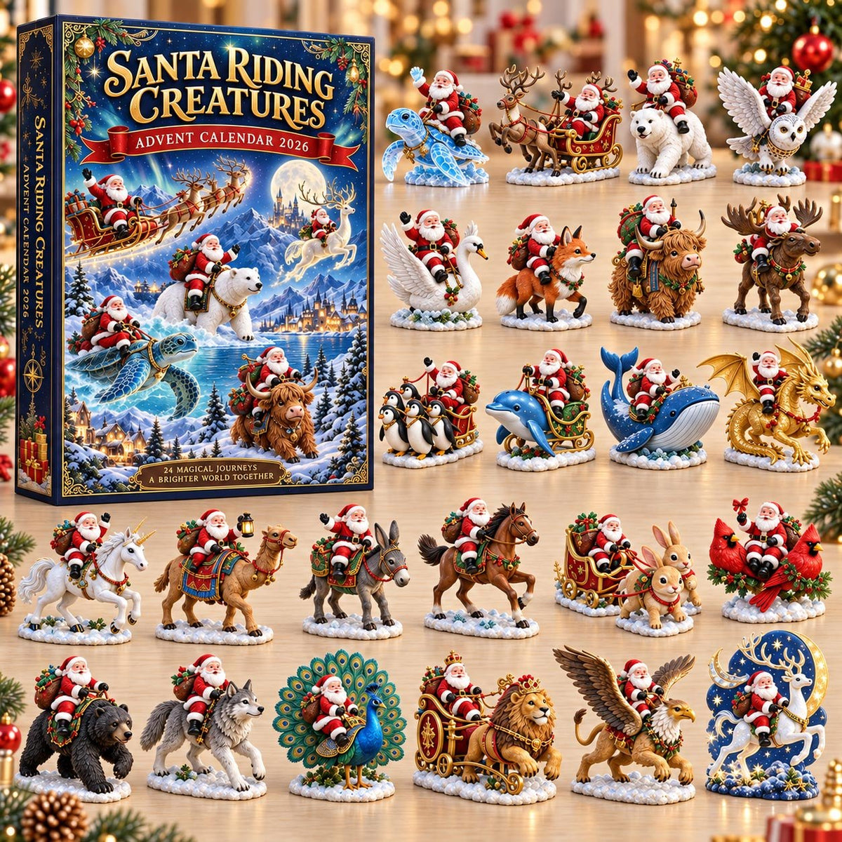 Santa Riding Creatures advent calendar