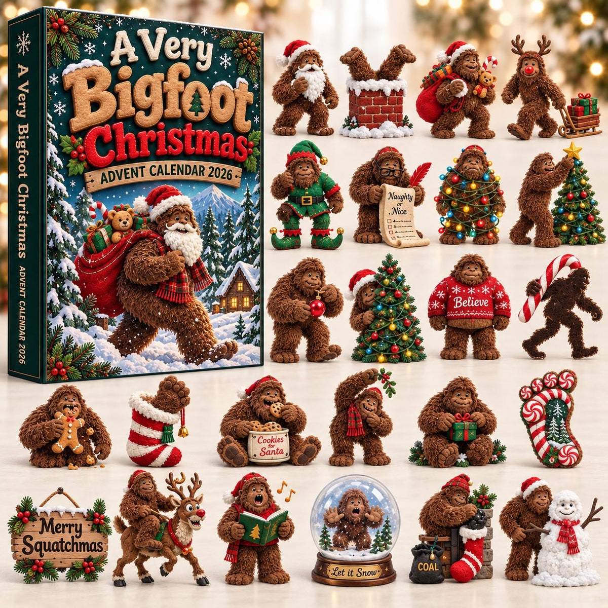 Santa Sleigh Bigfoot Christmas advent calendar