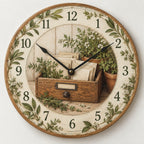 Savory Apothecary Drawer Wooden Wall Clock with printed dimensional artwork