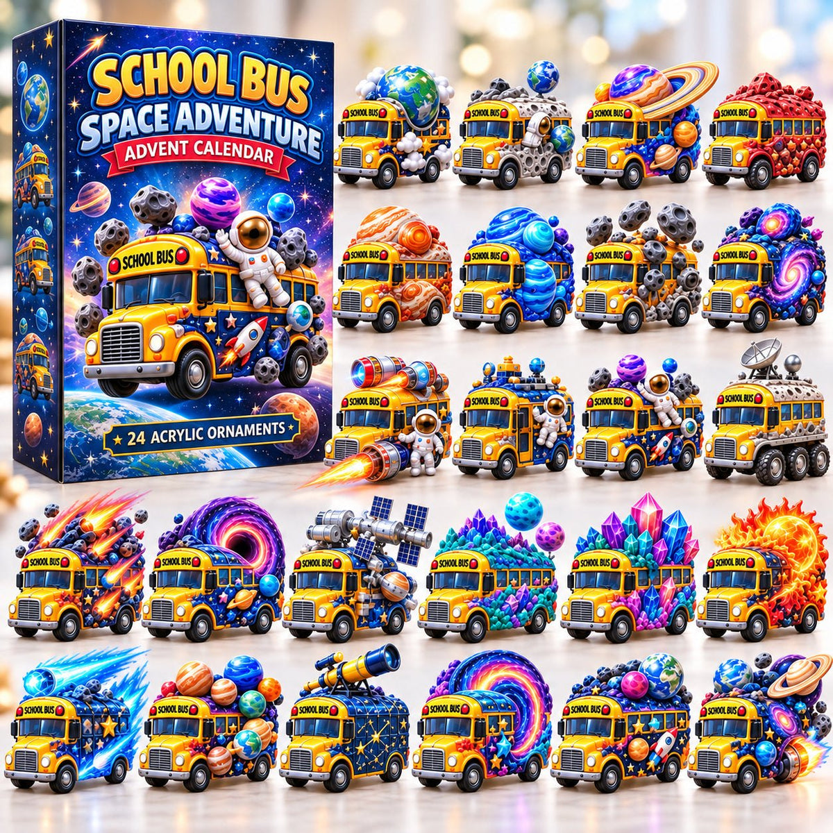 School Bus Space Adventure advent calendar