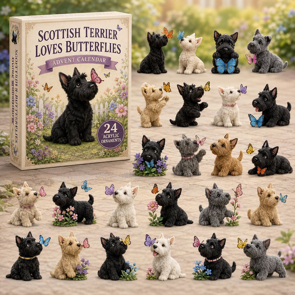 Scottish Terrier Butterflies advent calendar