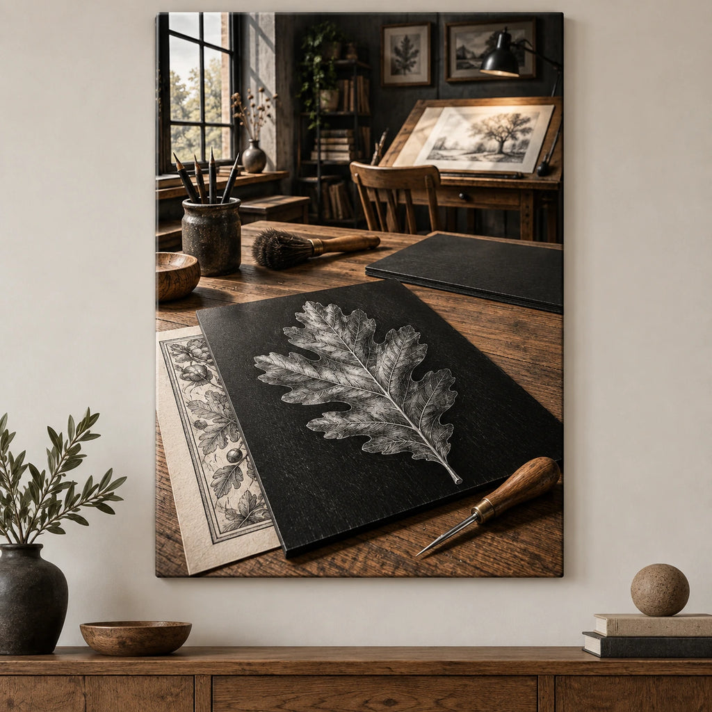 Scratchboard Atelier Stretched Canvas Wall Art with original printed optical 3D artwork