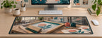 Screen Printing Color Studio Desk Mat with original printed optical 3D artwork