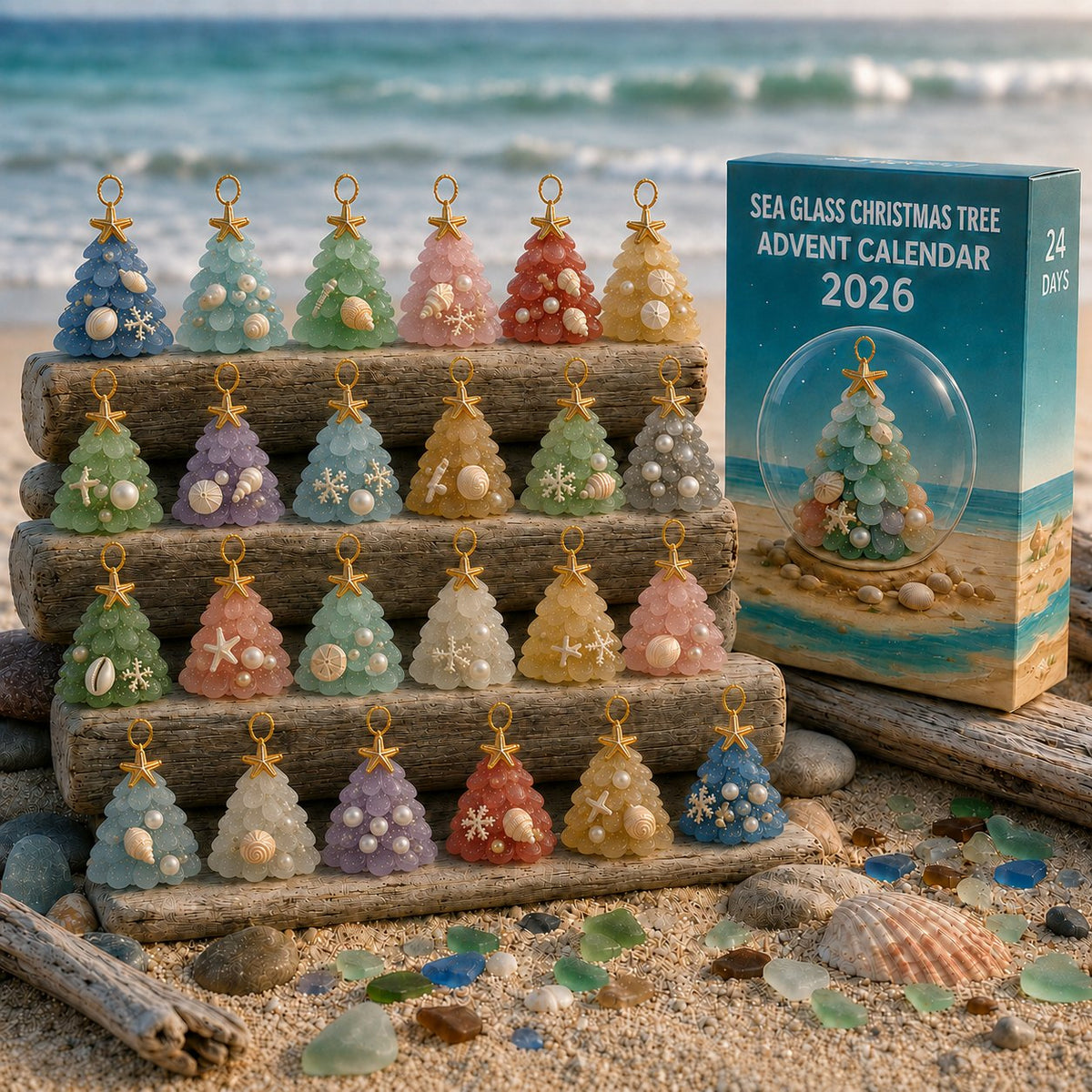 Sea Glass Christmas Tree Ornament advent calendar