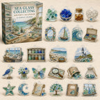 Sea Glass Collecting advent calendar box with 24 different printed acrylic charms