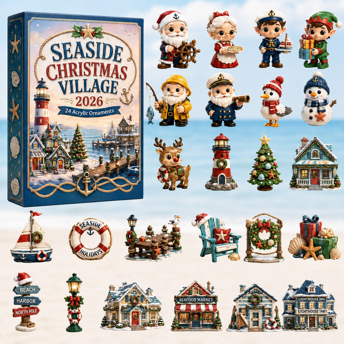 Seaside Christmas Village advent calendar
