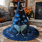 Secret Botanica quilted witch hat, all-over print on cone and brim