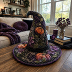 Shadow Garden quilted witch hat, all-over print on cone and brim