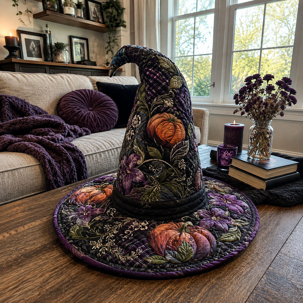 Shadow Garden quilted witch hat, all-over print on cone and brim