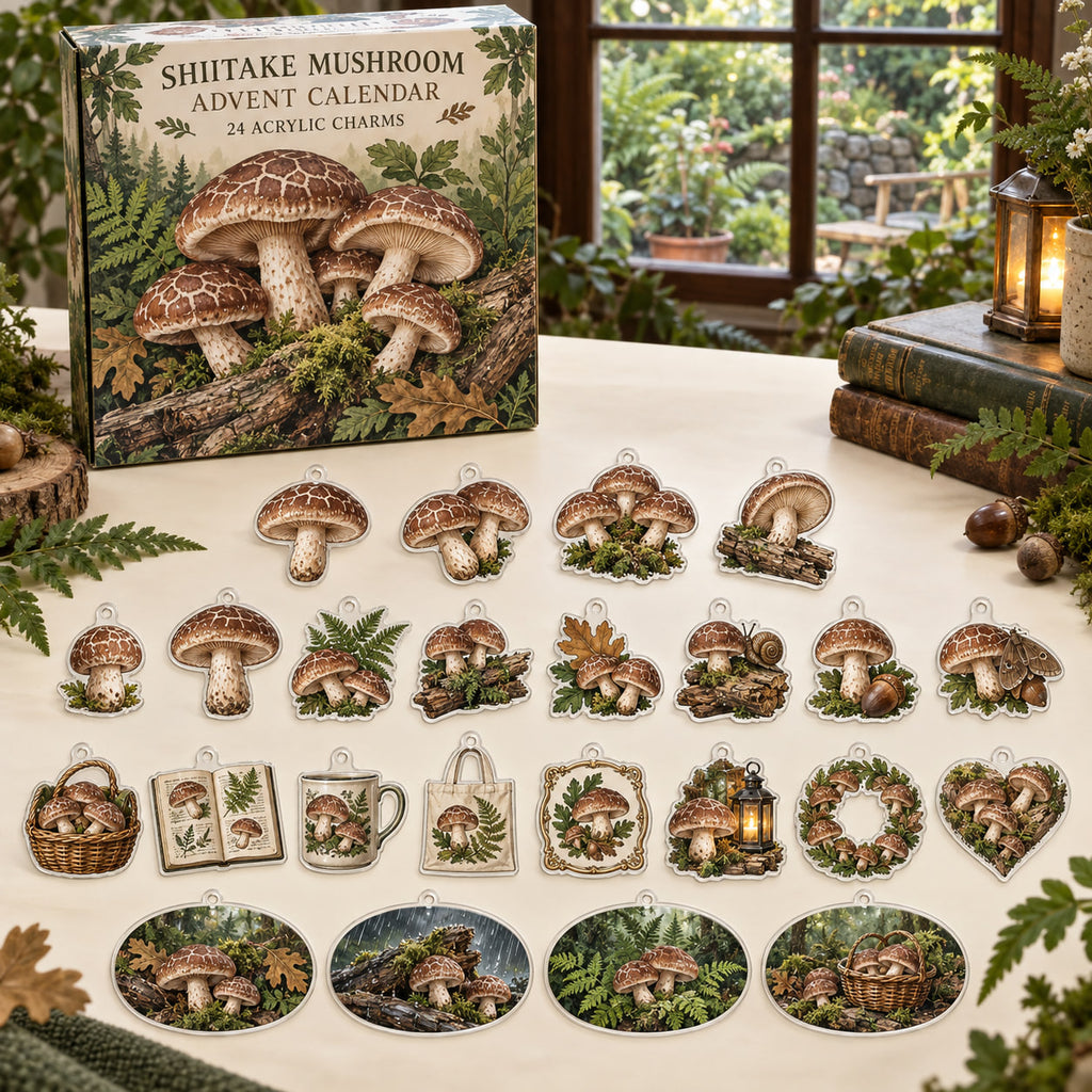 Shiitake Mushroom Advent Calendar - 24 Acrylic Charms