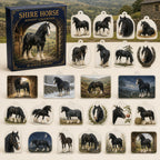 Shire Horse calendar box with 24 printed acrylic horse charms
