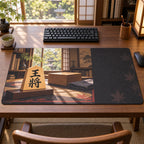Shogi Strategy Study Desk Mat with original printed optical 3D artwork