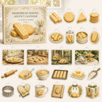 Shortbread Baking advent calendar box with24 printed acrylic baking-themed charms