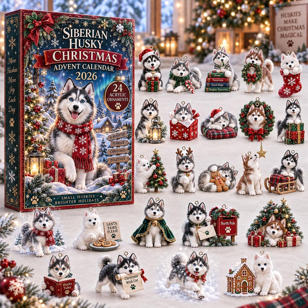 Siberian Husky Christmas advent calendar