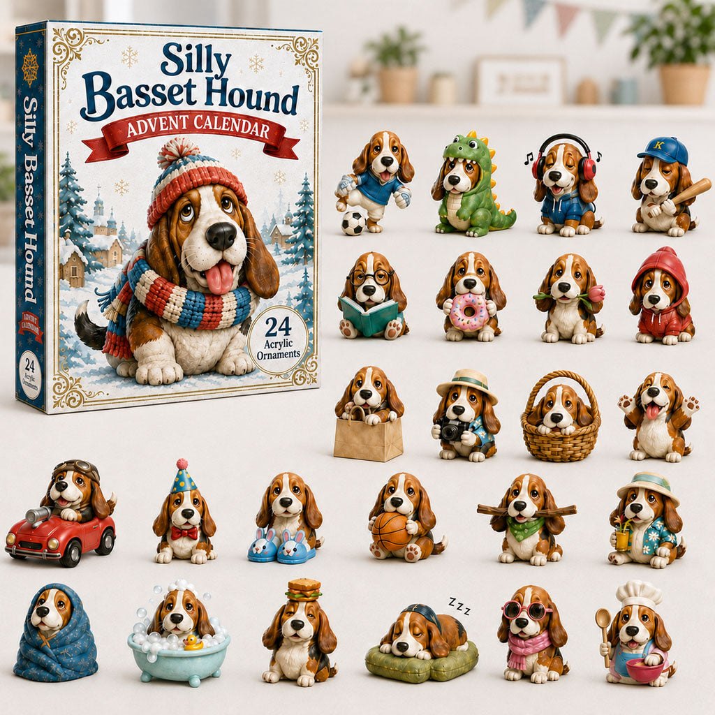 Silly Basset Hound advent calendar