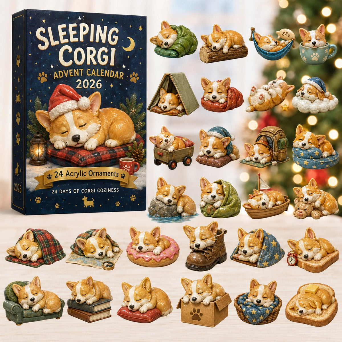 Sleeping Corgi advent calendar