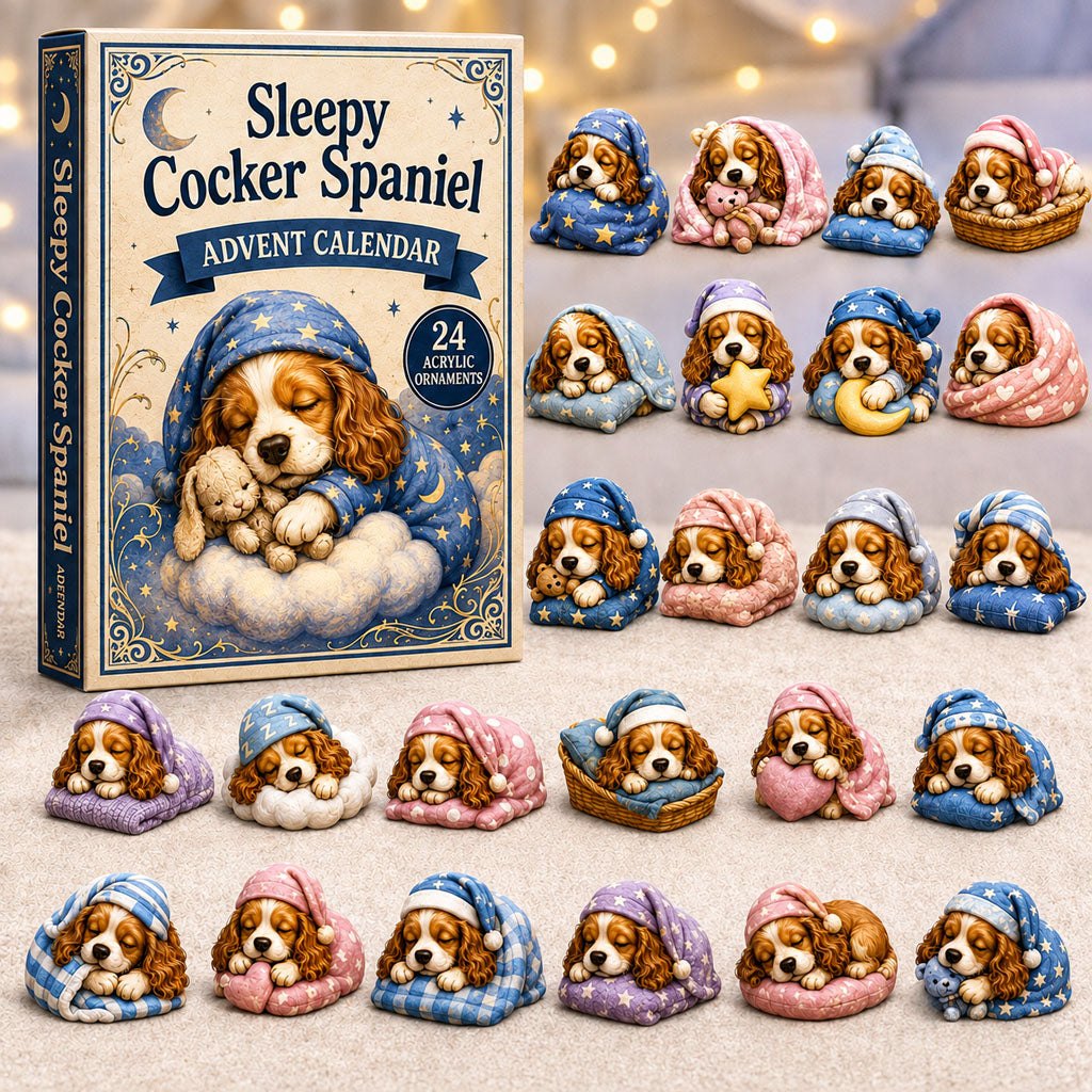Sleepy Cocker Spaniel advent calendar