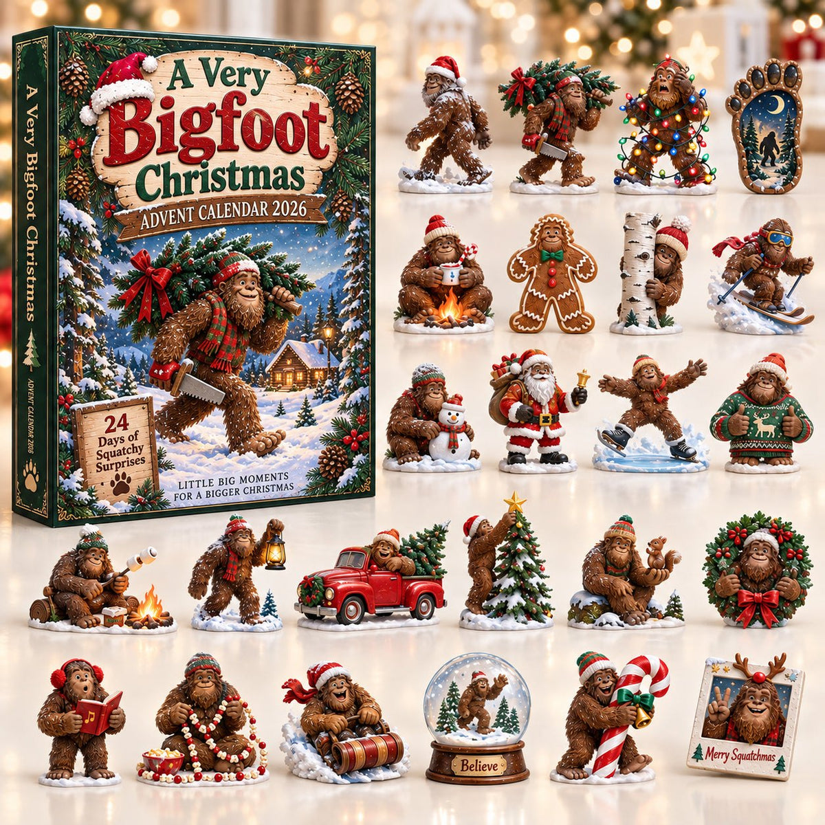Snow Globe Bigfoot Christmas advent calendar