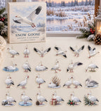 Snow Goose advent calendar with 24 custom-shaped flat acrylic charms and printed dimensional artwork