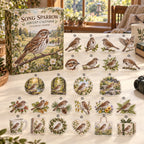 Song Sparrow advent calendar box with 24 themed flat printed acrylic charms