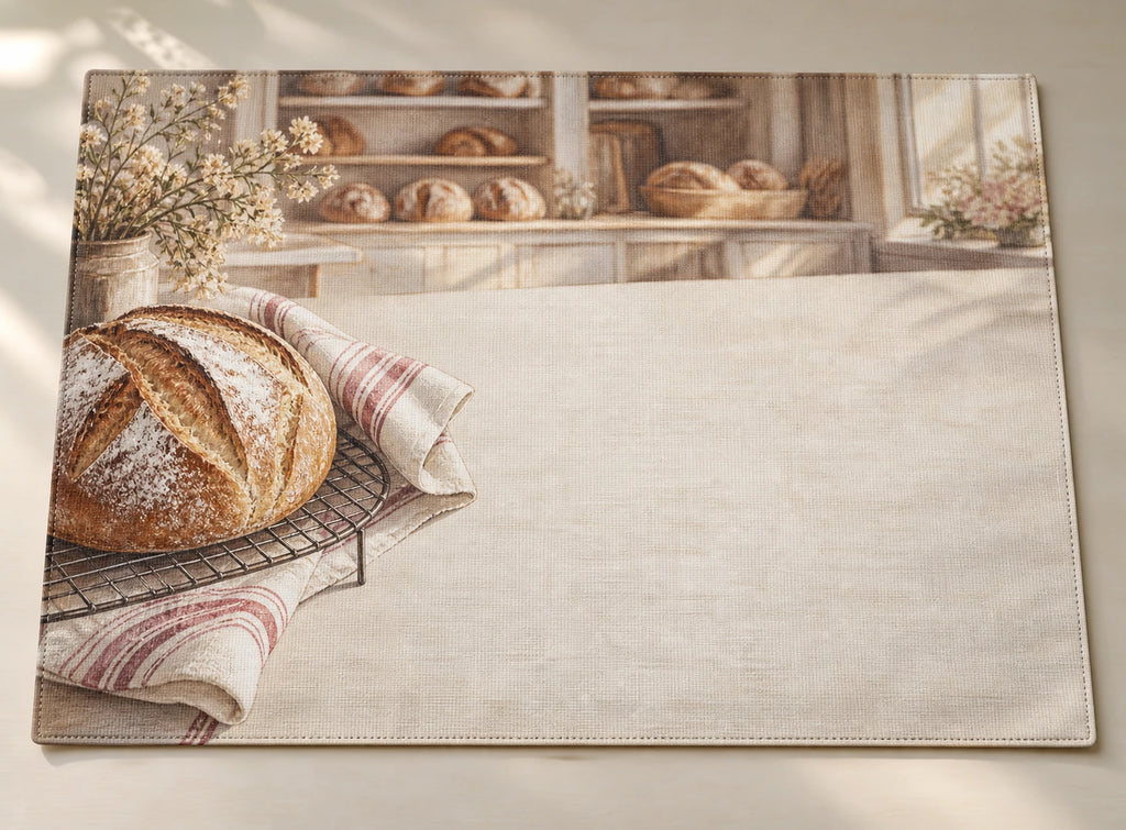 Sourdough Loaf Cooling Rack Placemat with printed dimensional artwork