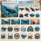 Southern Right Whale advent calendar box with 24 themed flat printed acrylic charms