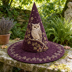 Spell Forest quilted witch hat, all-over print on cone and brim