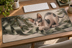 Sphynx Cat Christmas Ribbon Desk Mat with printed dimensional artwork