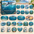 Spinner Dolphin advent calendar box with 24 themed flat printed acrylic charms