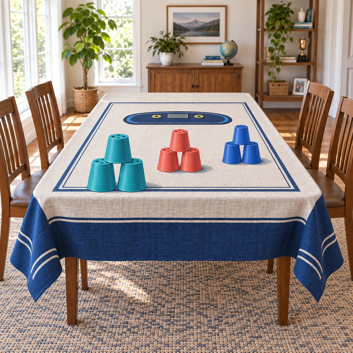 Sport Cup Stacking Tablecloth with original printed optical 3D artwork