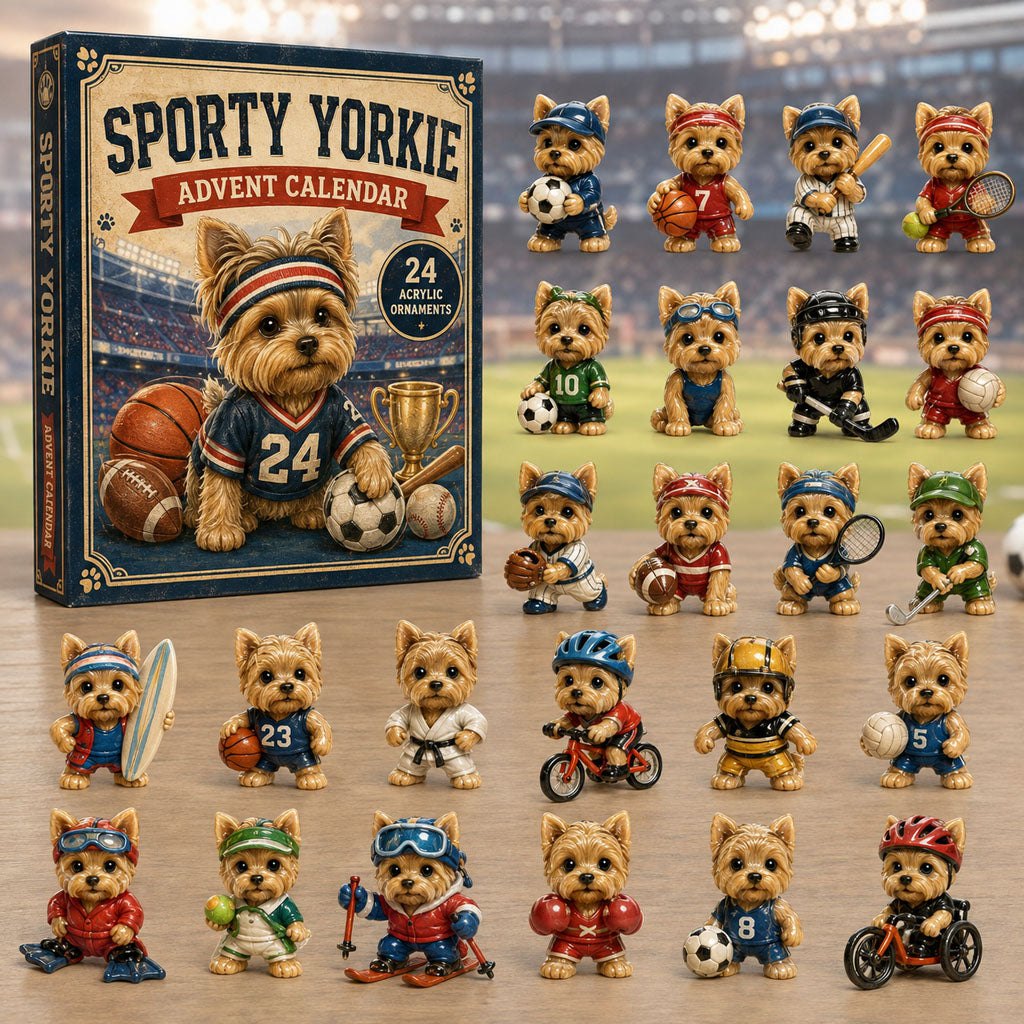 Sporty Yorkie advent calendar