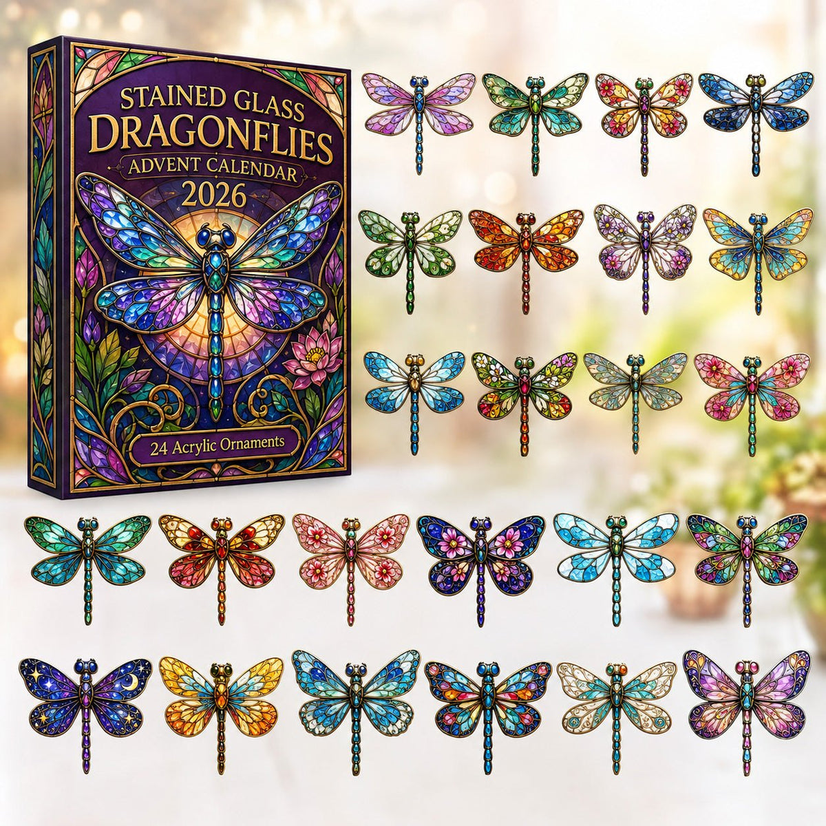 Stained Glass Dragonflies advent calendar