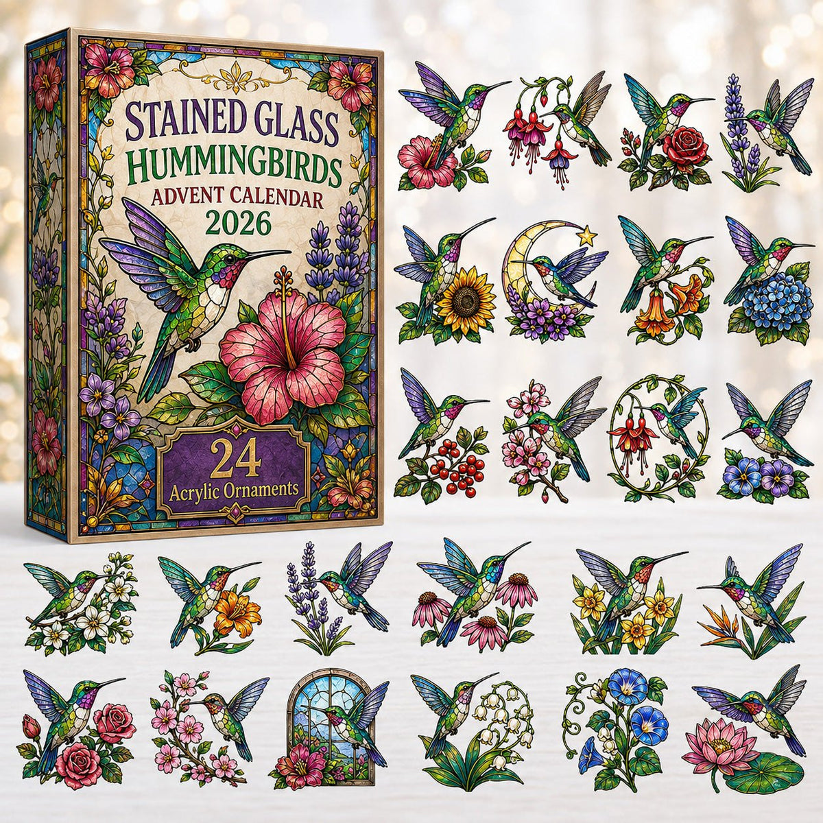 Stained Glass Hummingbirds advent calendar