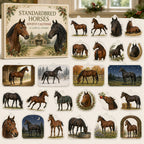 Standardbred Horse advent calendar box with 24 separate printed acrylic horse charms