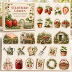 Strawberry Growing advent calendar box and 24 printed acrylic fruit garden charms