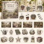 String of Hearts Plant advent calendar box and 24 trailing-plant-themed printed acrylic charms
