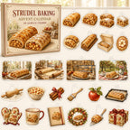 Strudel Baking advent calendar box with 24 themed printed acrylic charms