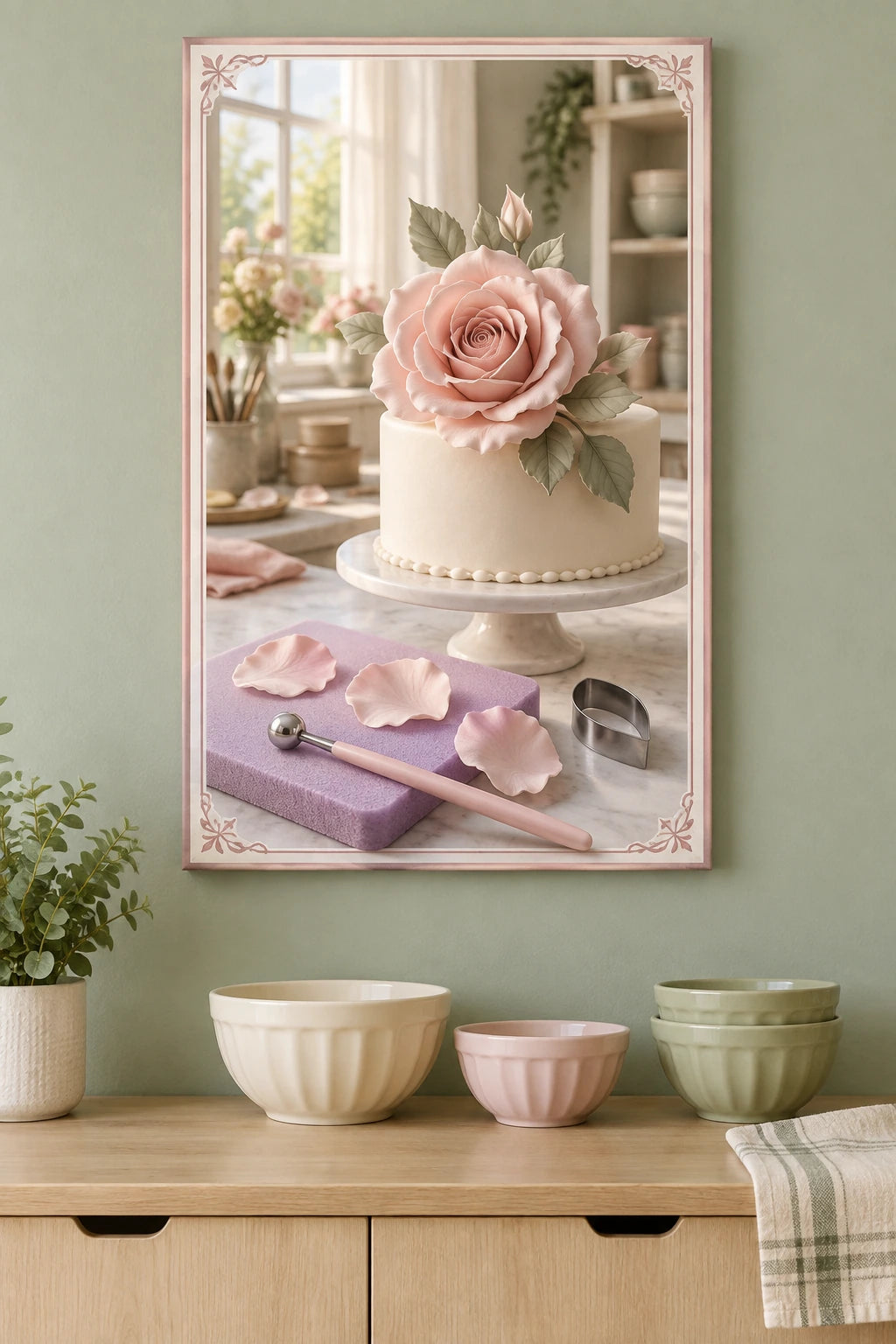Sugar Flower Atelier Stretched Canvas Wall Art with original printed optical 3D artwork